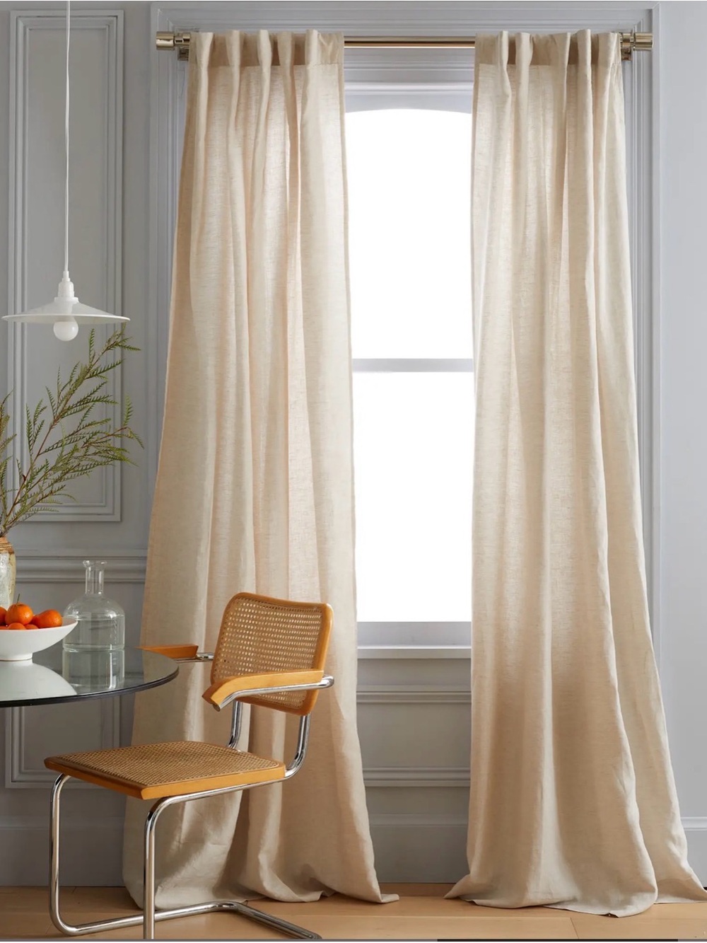 NWOT Quince European Linen Curtain - Single Panel in Flax - 48” x 108”